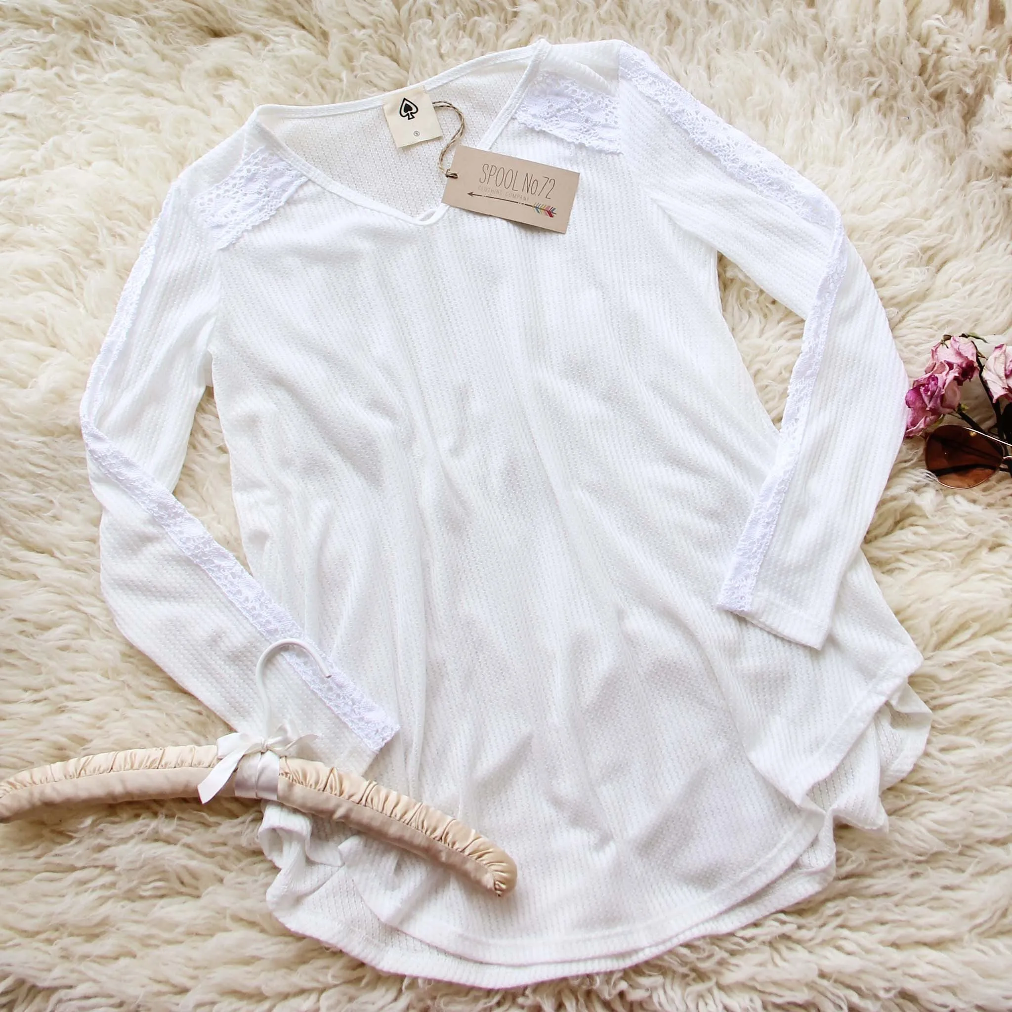 Lace Trim Thermal Tee