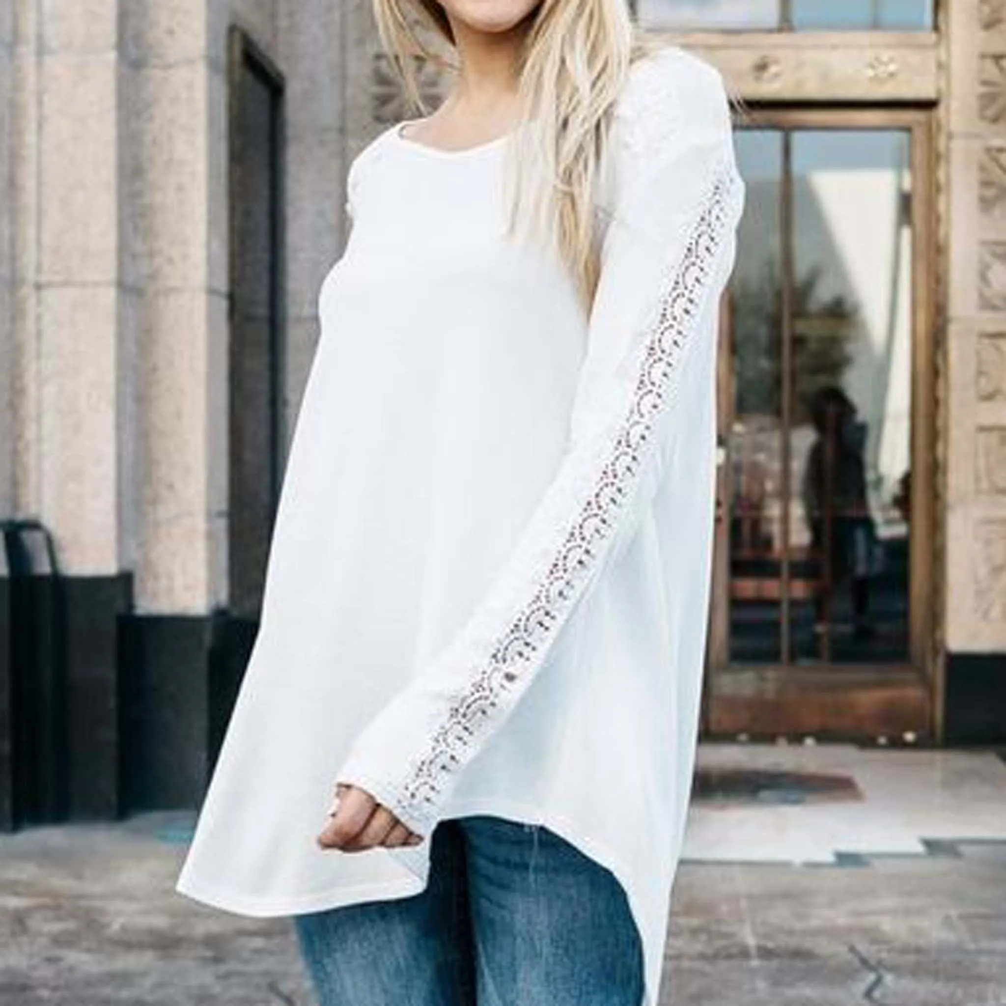 Lace Trim Thermal Tee