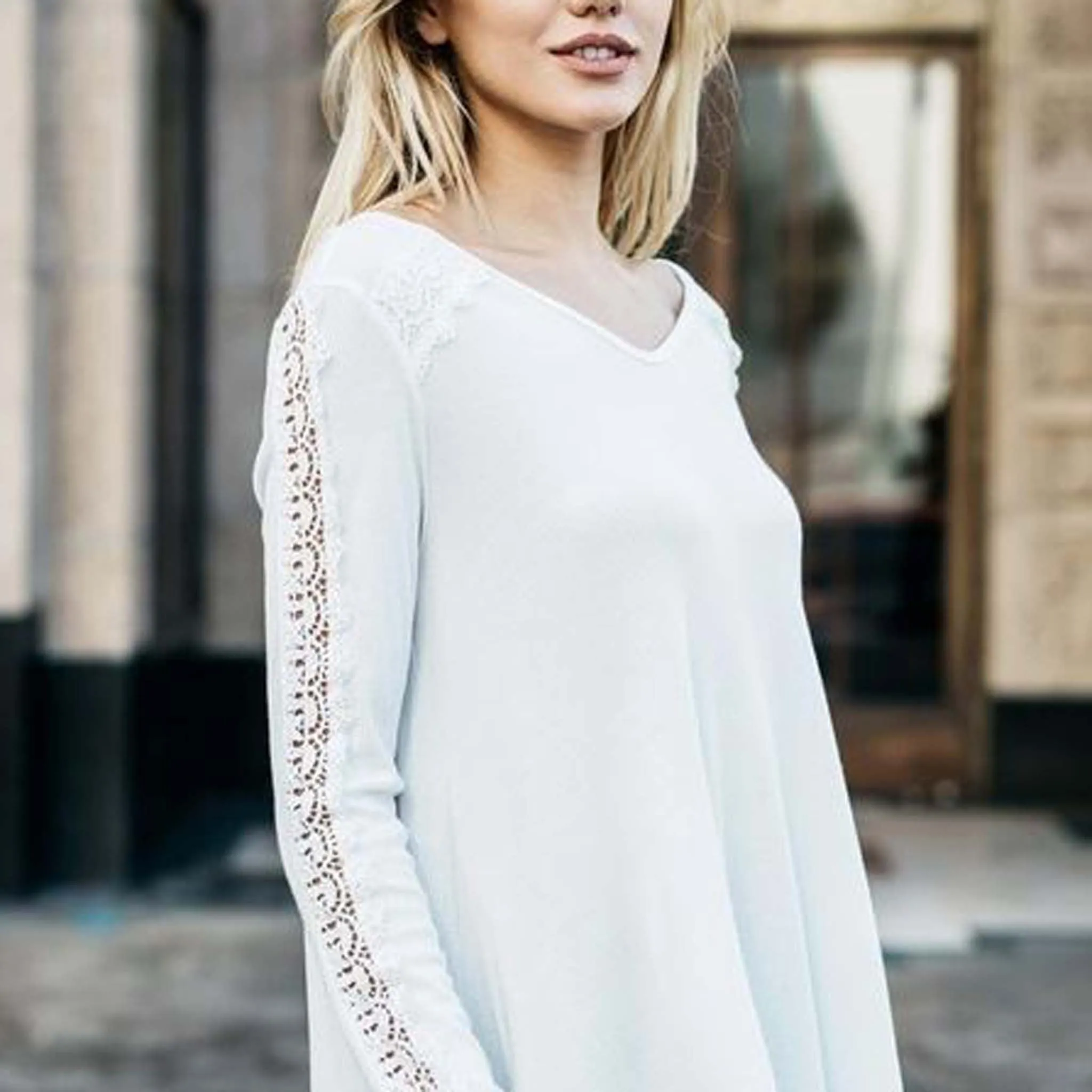 Lace Trim Thermal Tee