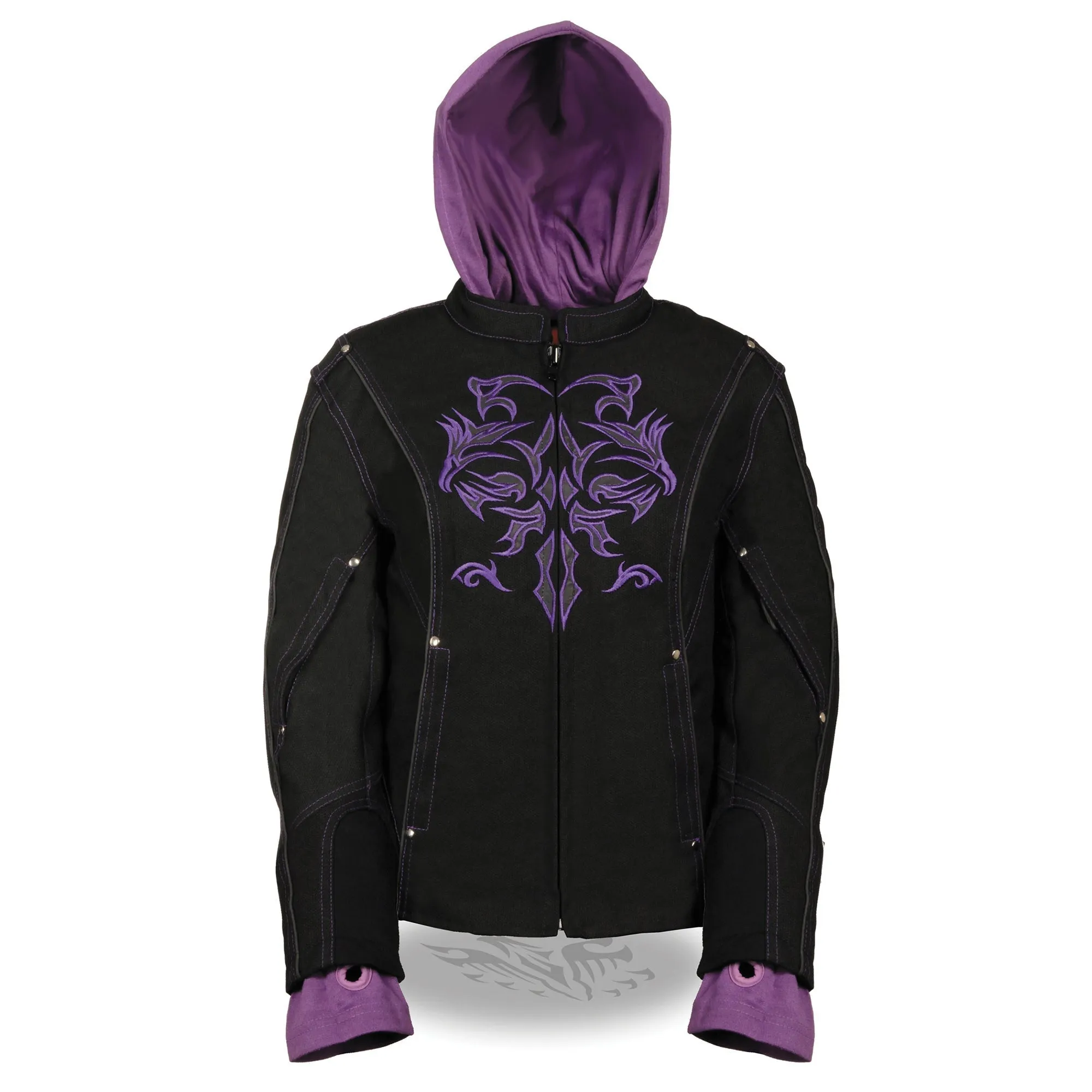 Ladies 3/4 Jacket w/ Reflective Tribal Detail