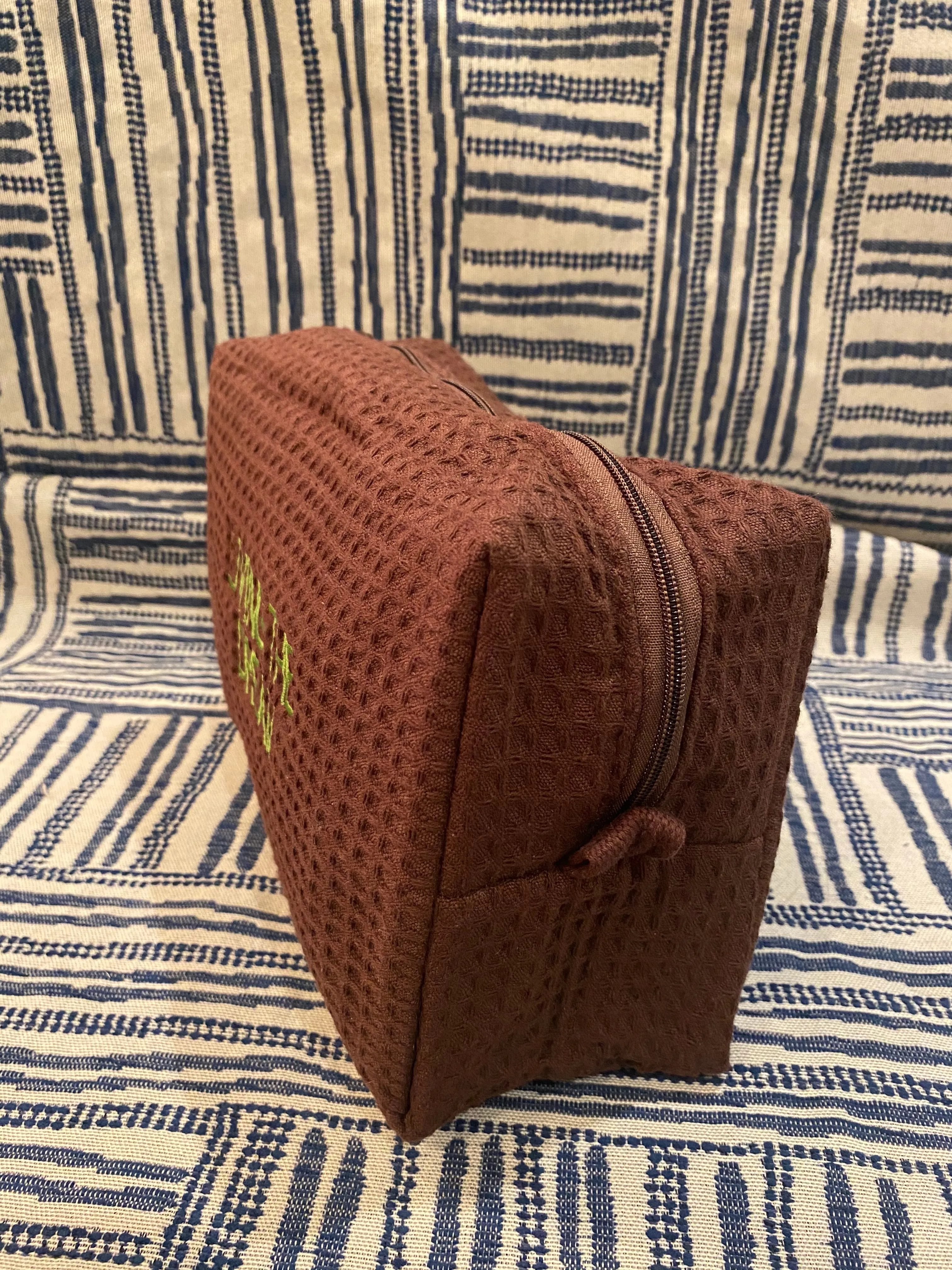 Large Chocolate Waffle Cosmetic Case