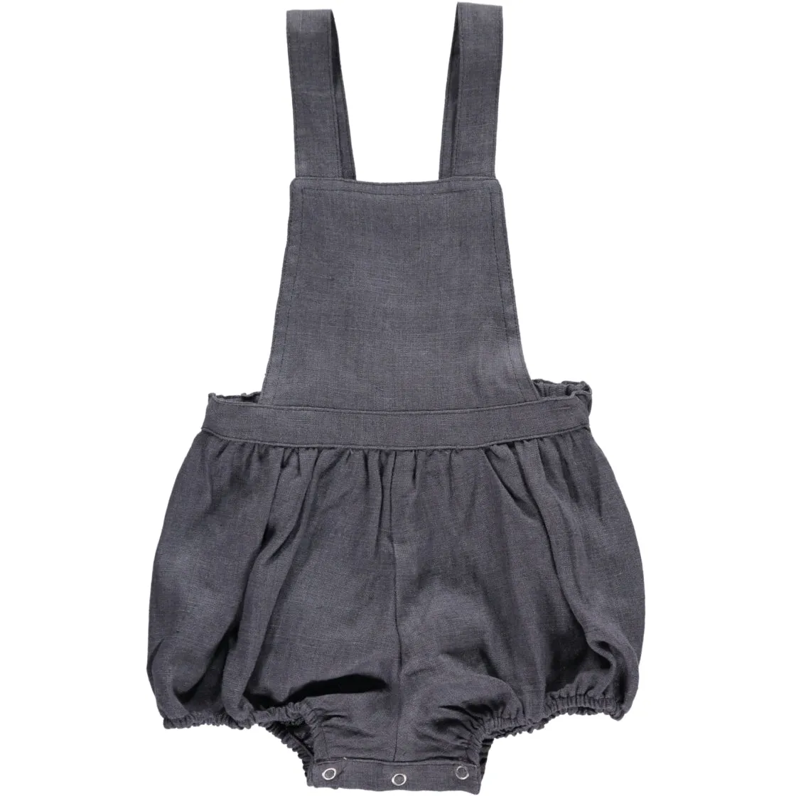 Linen Romper, Charcoal