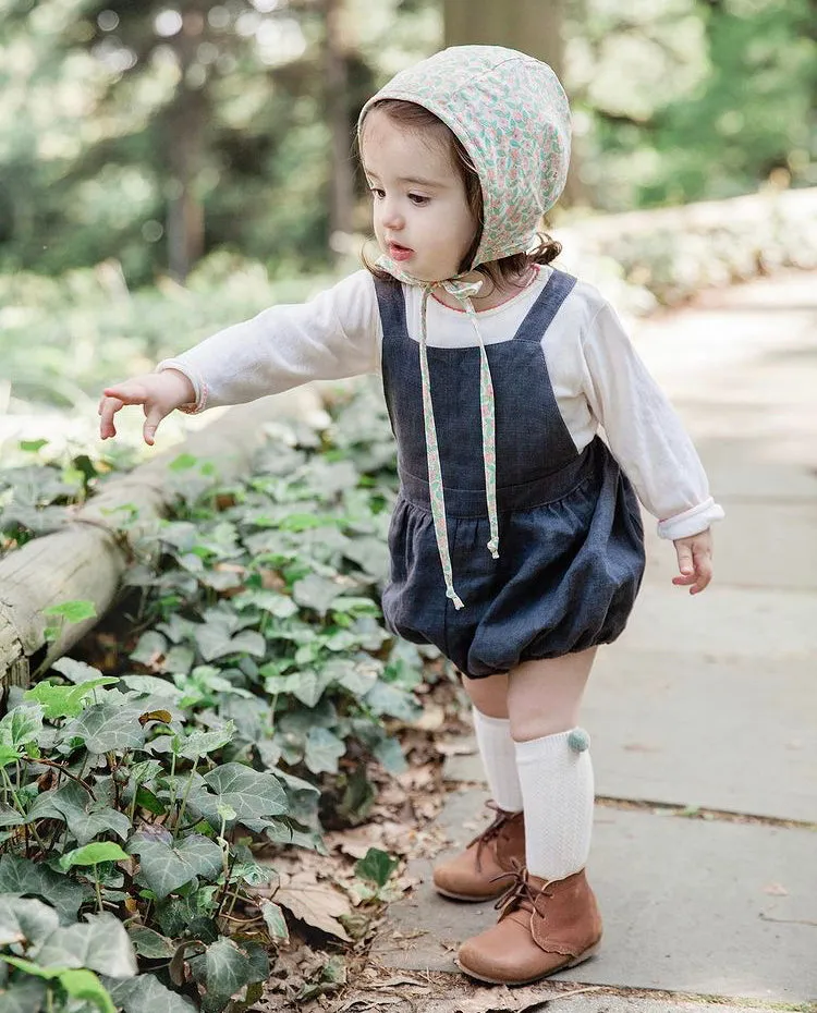 Linen Romper, Charcoal