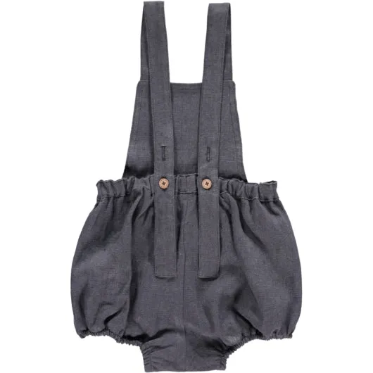 Linen Romper, Charcoal