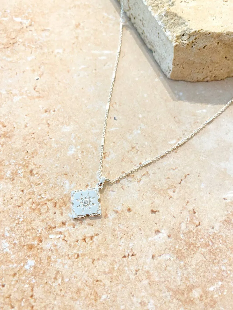 Lori Plated Charm Necklace - Silver