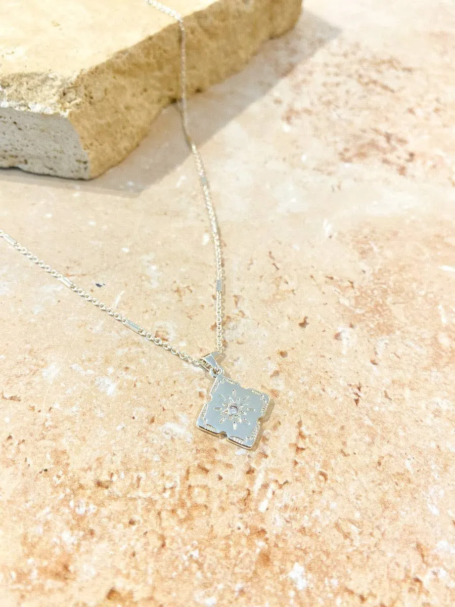 Lori Plated Charm Necklace - Silver