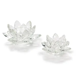 LOTUS FLOWER CRYSTAL CANDLEHOLDER-LARGE
