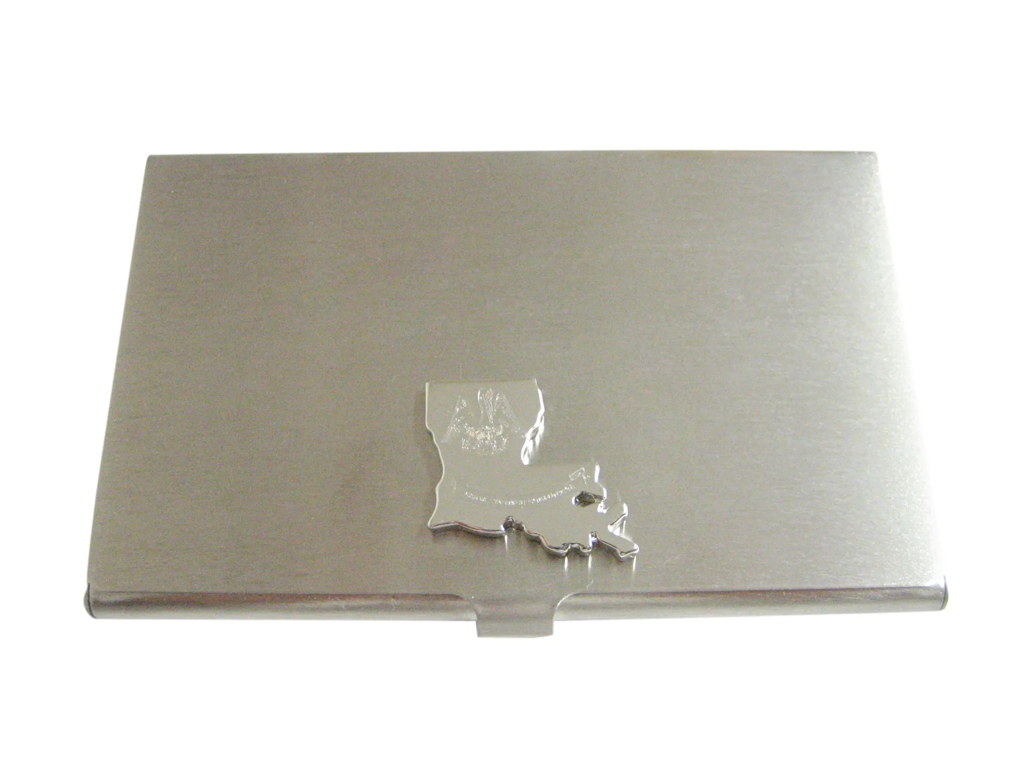 Louisiana State Map Shape and Flag Design Business Card Holder