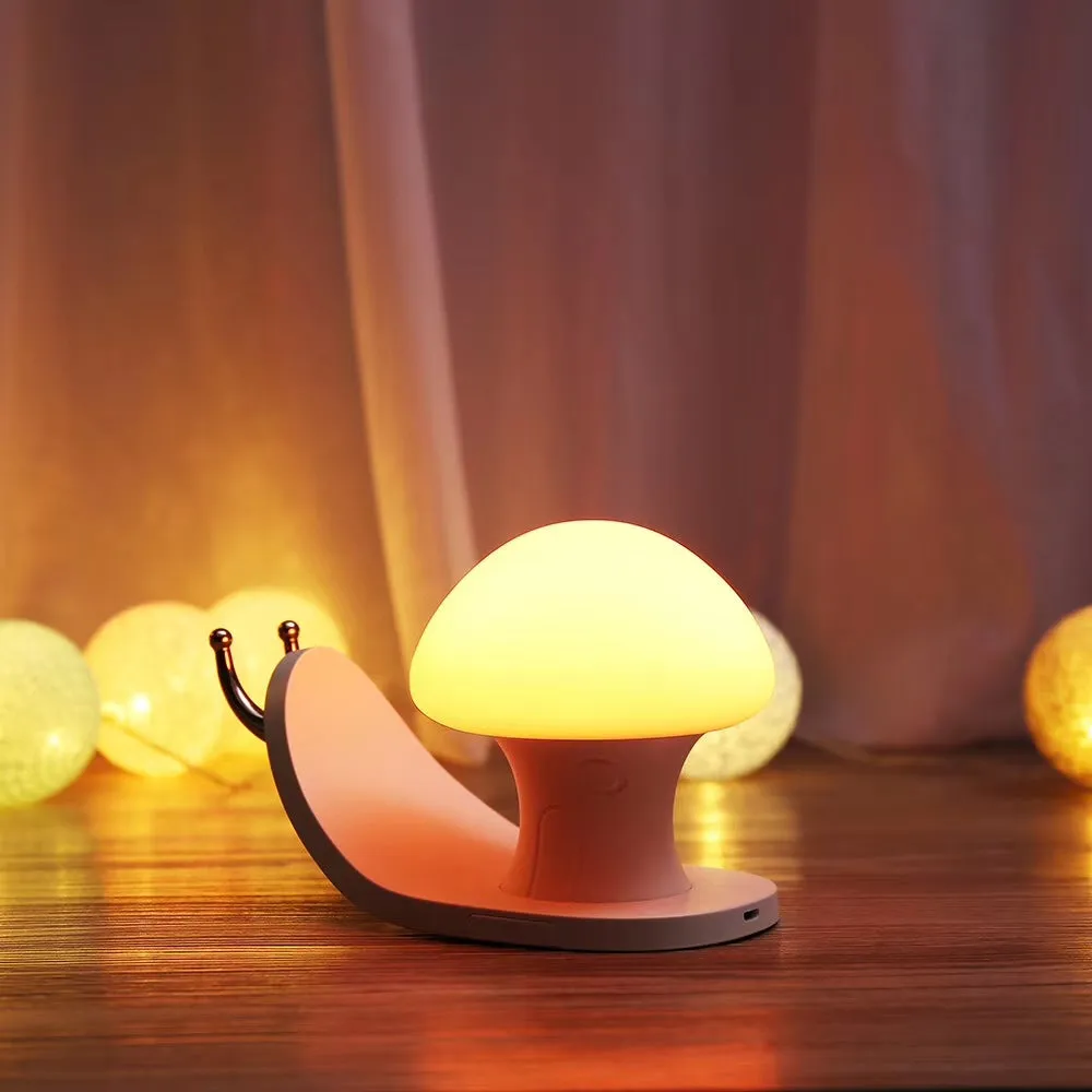 Lovely Cute Snail LED Lamp Wireless Touch Sensor Silicone Children Kids Baby Bedside Decoration Christmas Night Light white