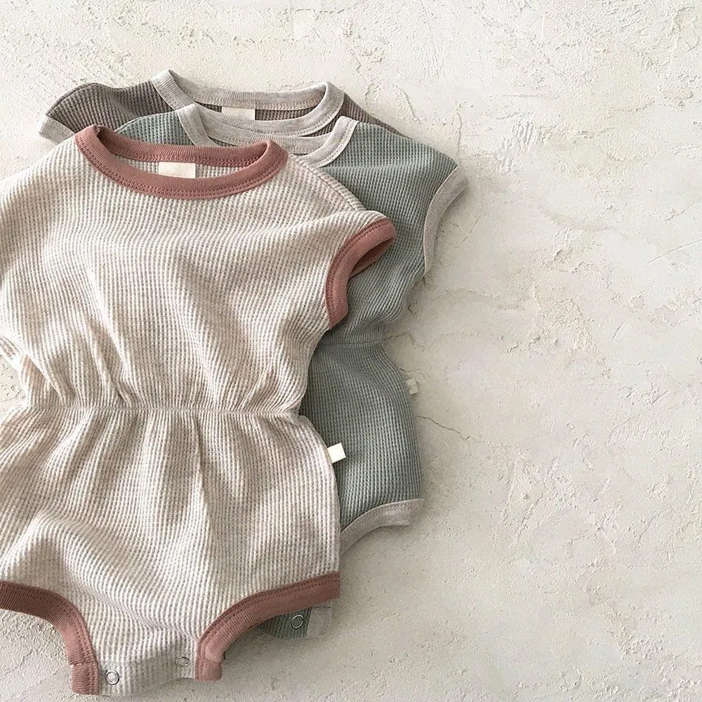 Lue Butter Waffle Romper - Mint