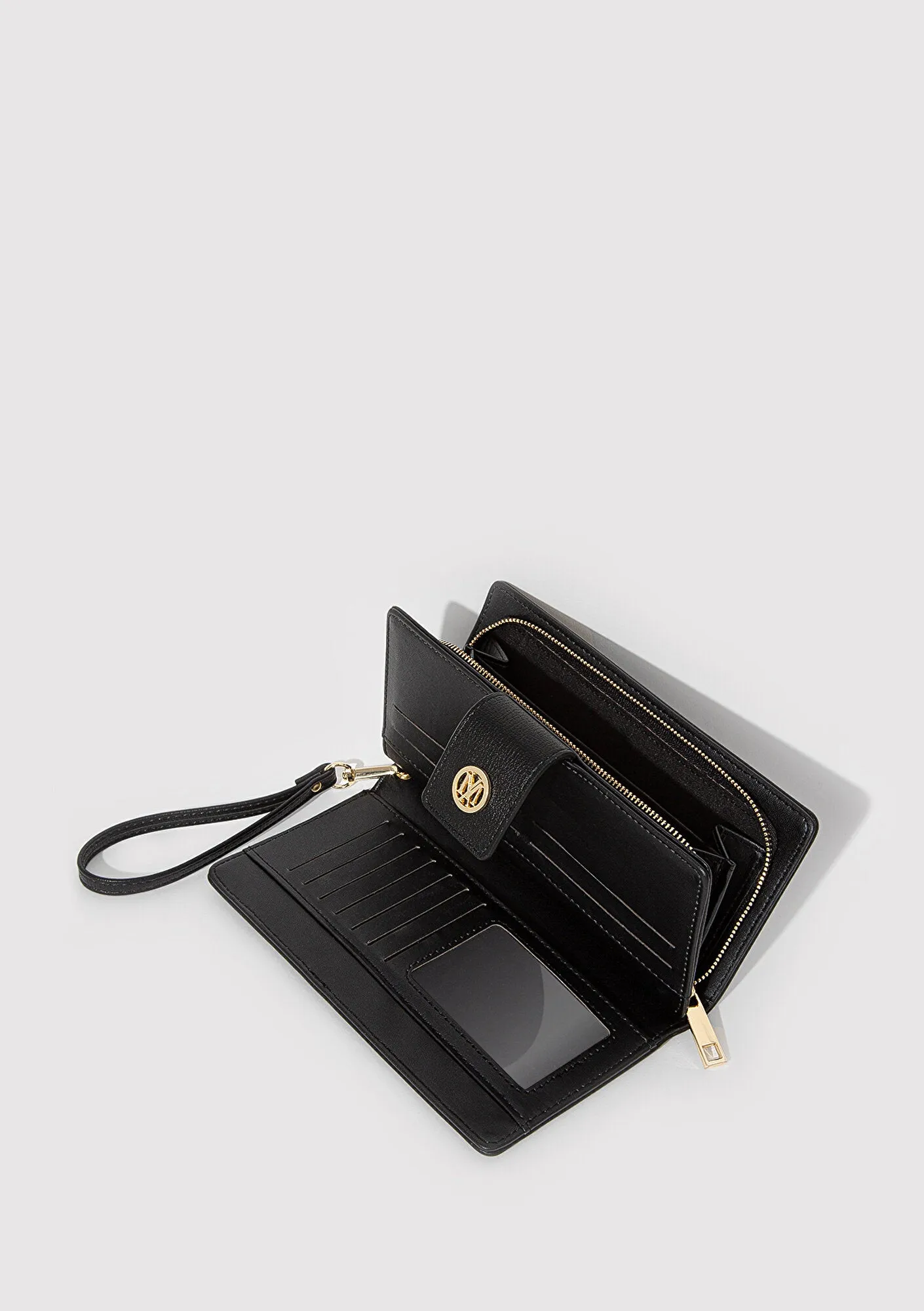 M Logo Detailed Black Wallet