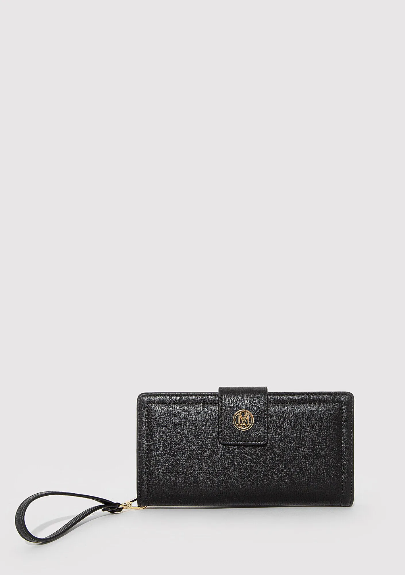 M Logo Detailed Black Wallet