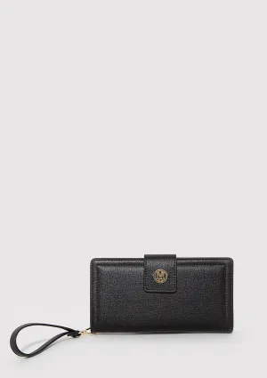 M Logo Detailed Black Wallet