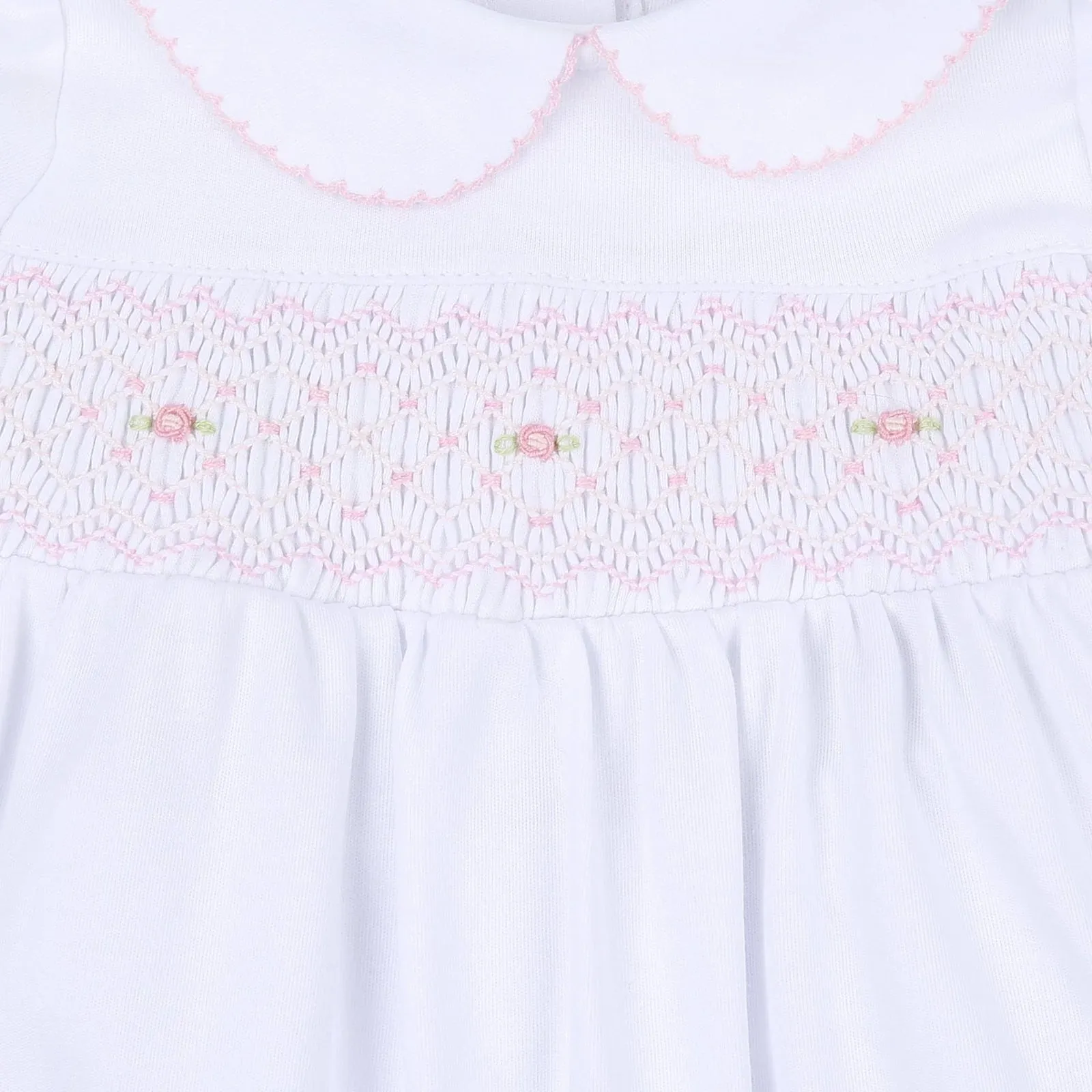 Magnolia Baby Girls Soft Pima Cotton Pink Smocked Diaper Set Newborn 3 6 9 Months