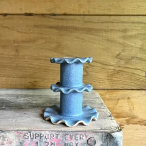Medium Frill Candlestick | Blue