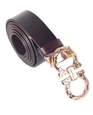 Men "s Salvatore  Ferragamo D Beown Leather Belt