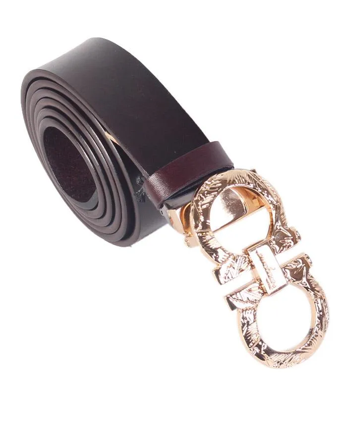 Men "s Salvatore  Ferragamo D Beown Leather Belt