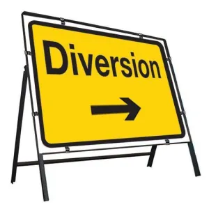 Metal Road Sign Diversion Arrow Right