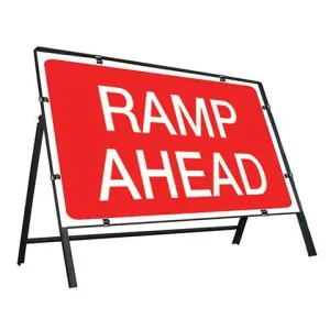 Metal Road Sign Ramp Ahead