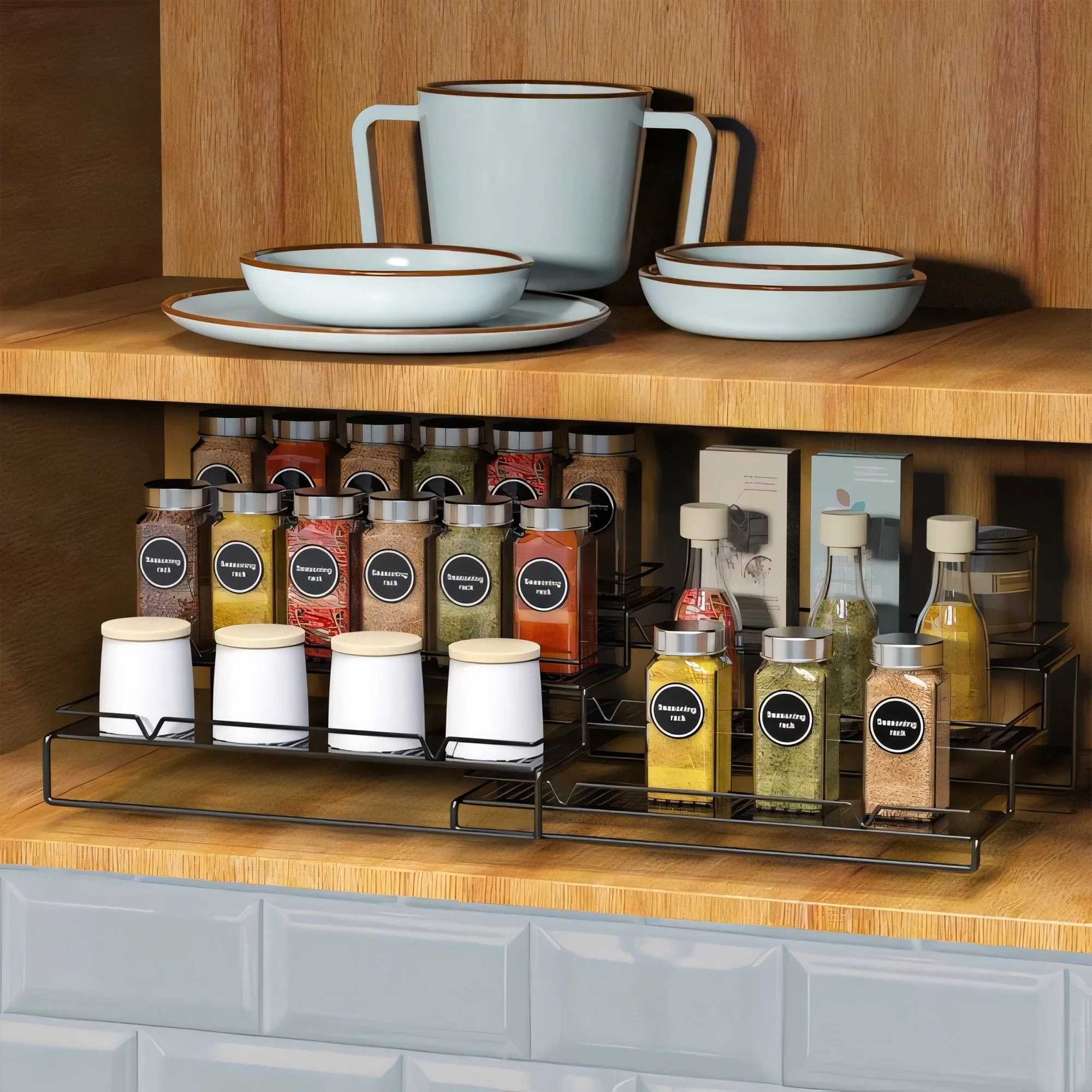 Metal Wire Kitchen Spice Rack - 3 Tier Storage Organizer