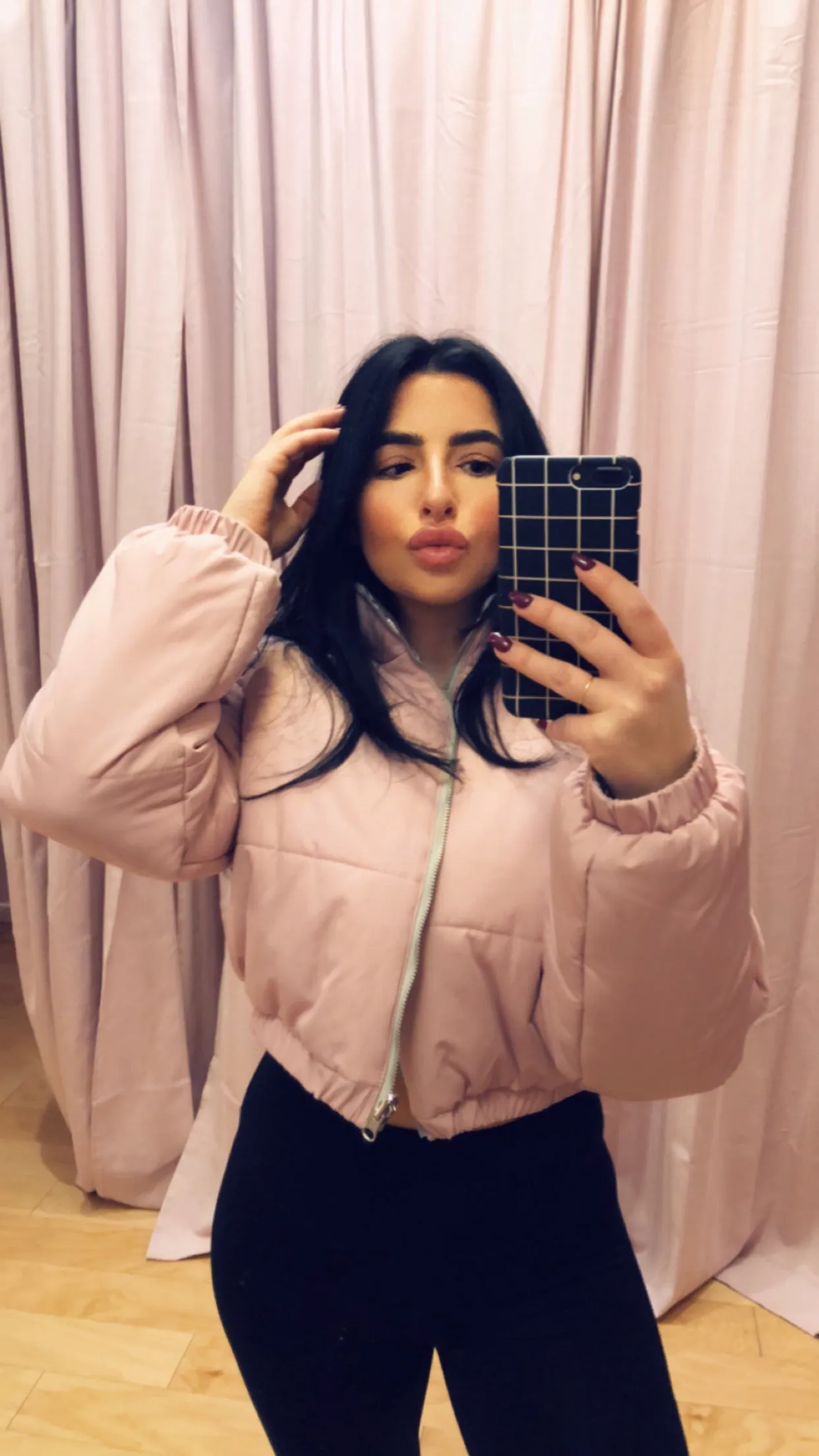 Metallic Reversible Quilted Cropped Jacket