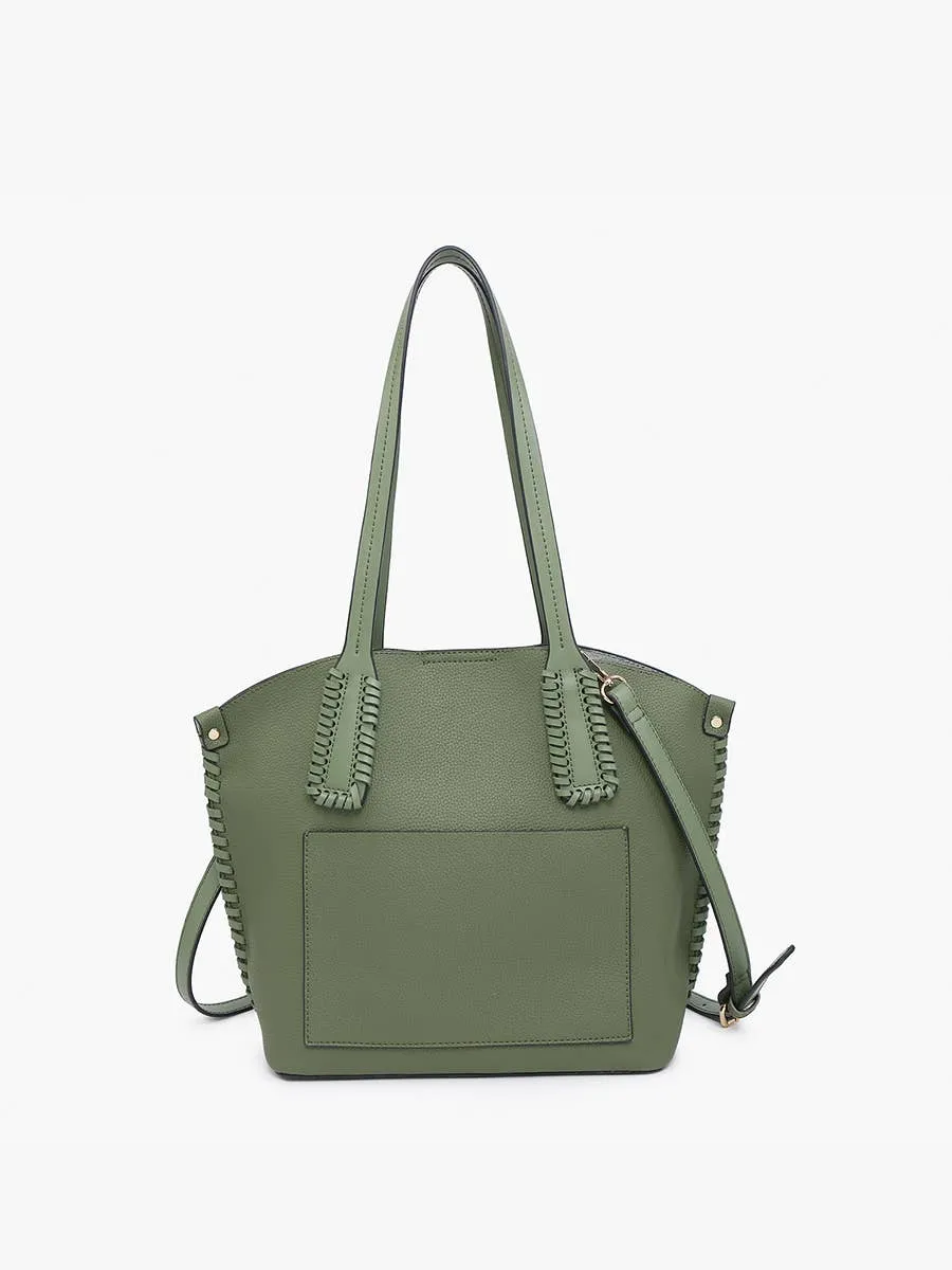 Micah Whipstitch 3-Compartment Tote: Olive