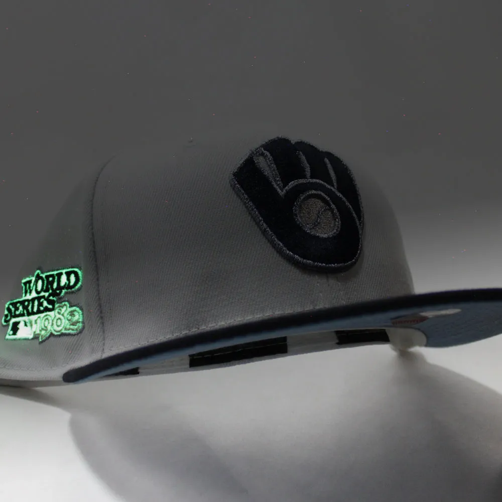 Milwaukee Brewers 1982 World Series  New Era 59Fifty Fitted Hat (White Navy Sky Blue Under Brim)