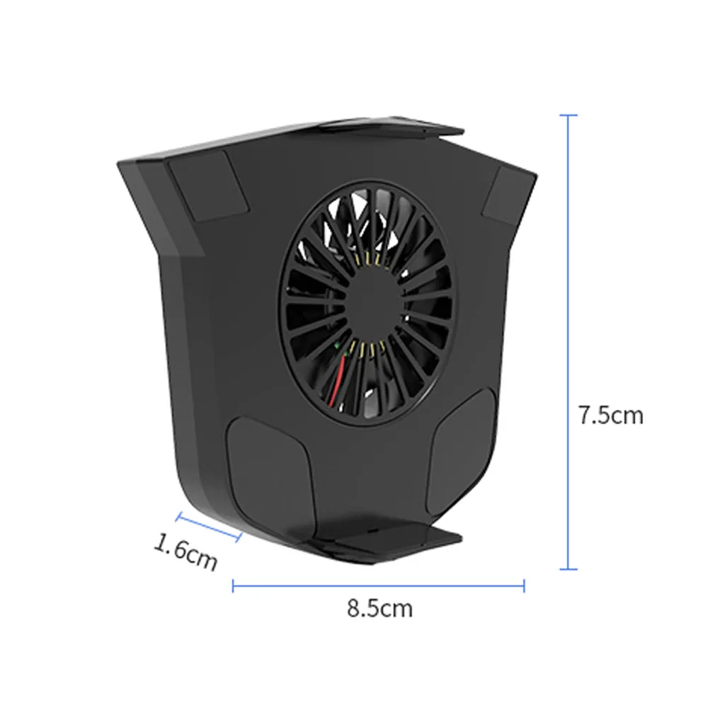 Mini 2 in 1 Multifunction Fan Cooling Radiator Phone Holder black