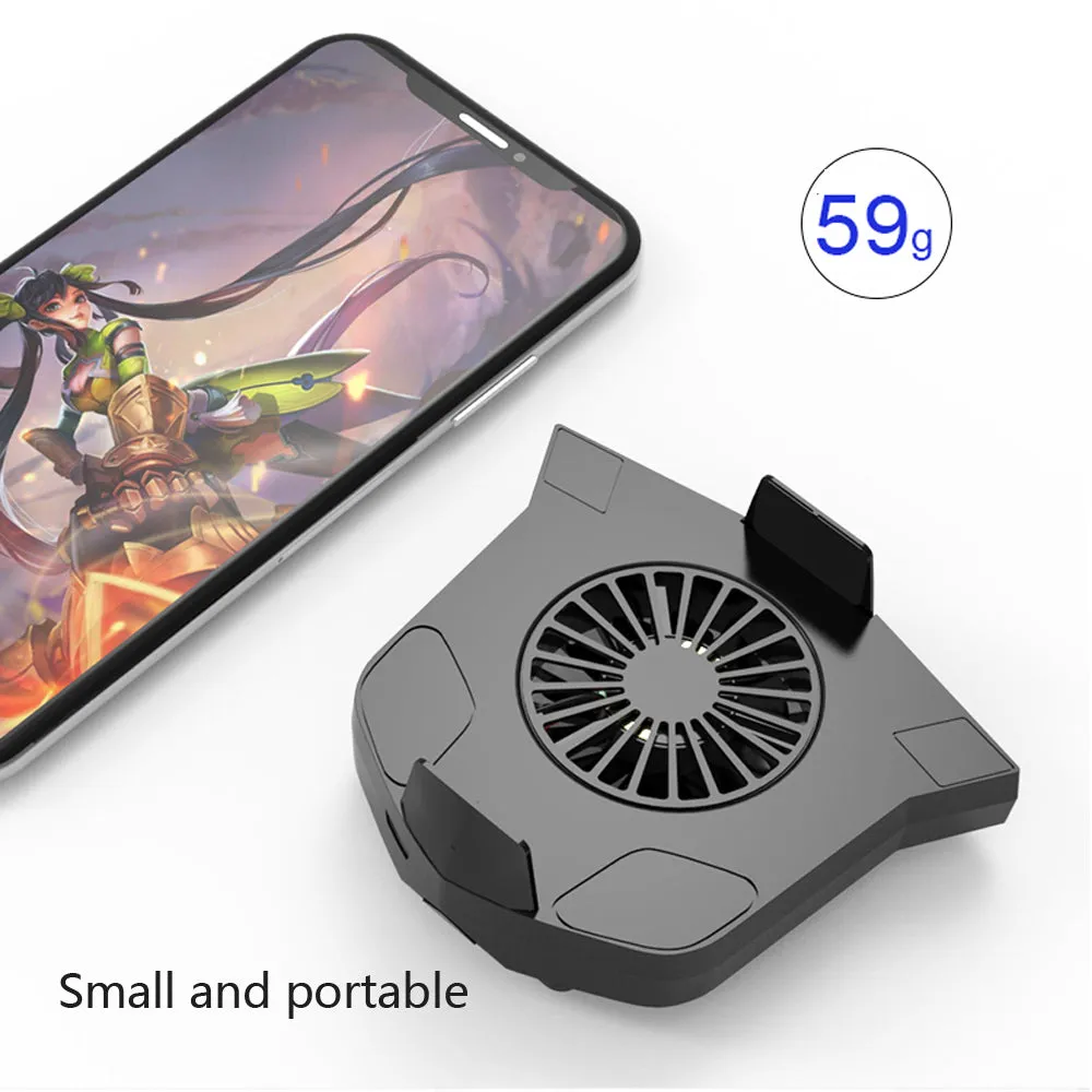 Mini 2 in 1 Multifunction Fan Cooling Radiator Phone Holder black