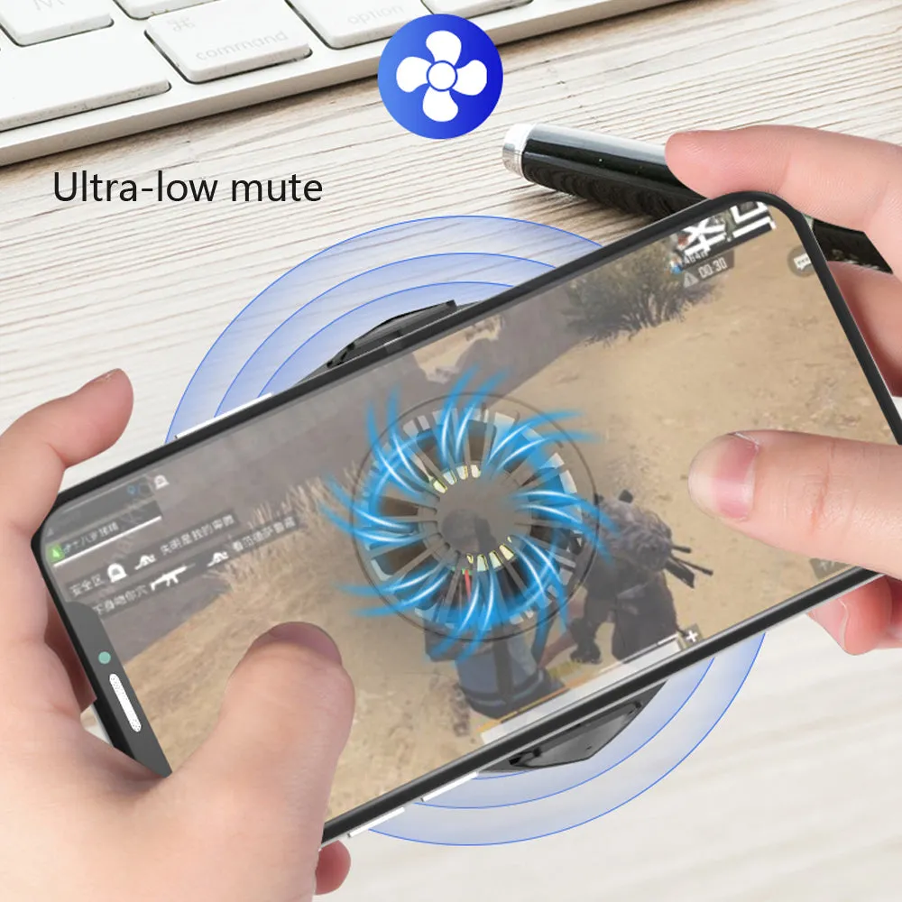 Mini 2 in 1 Multifunction Fan Cooling Radiator Phone Holder black