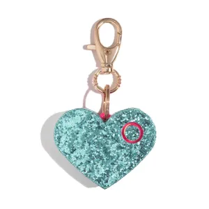 Mint Glitter Heart Personal Alarm