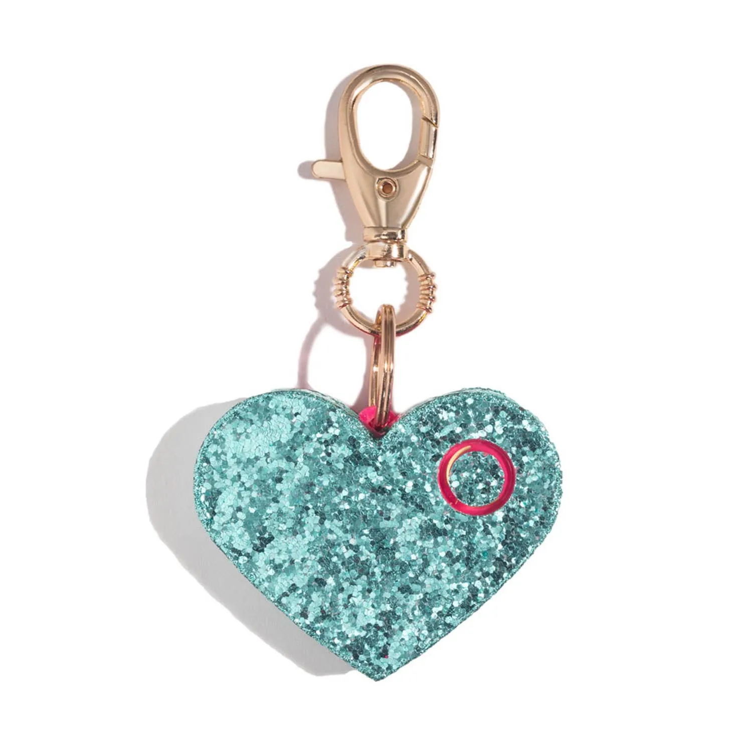 Mint Glitter Heart Personal Alarm