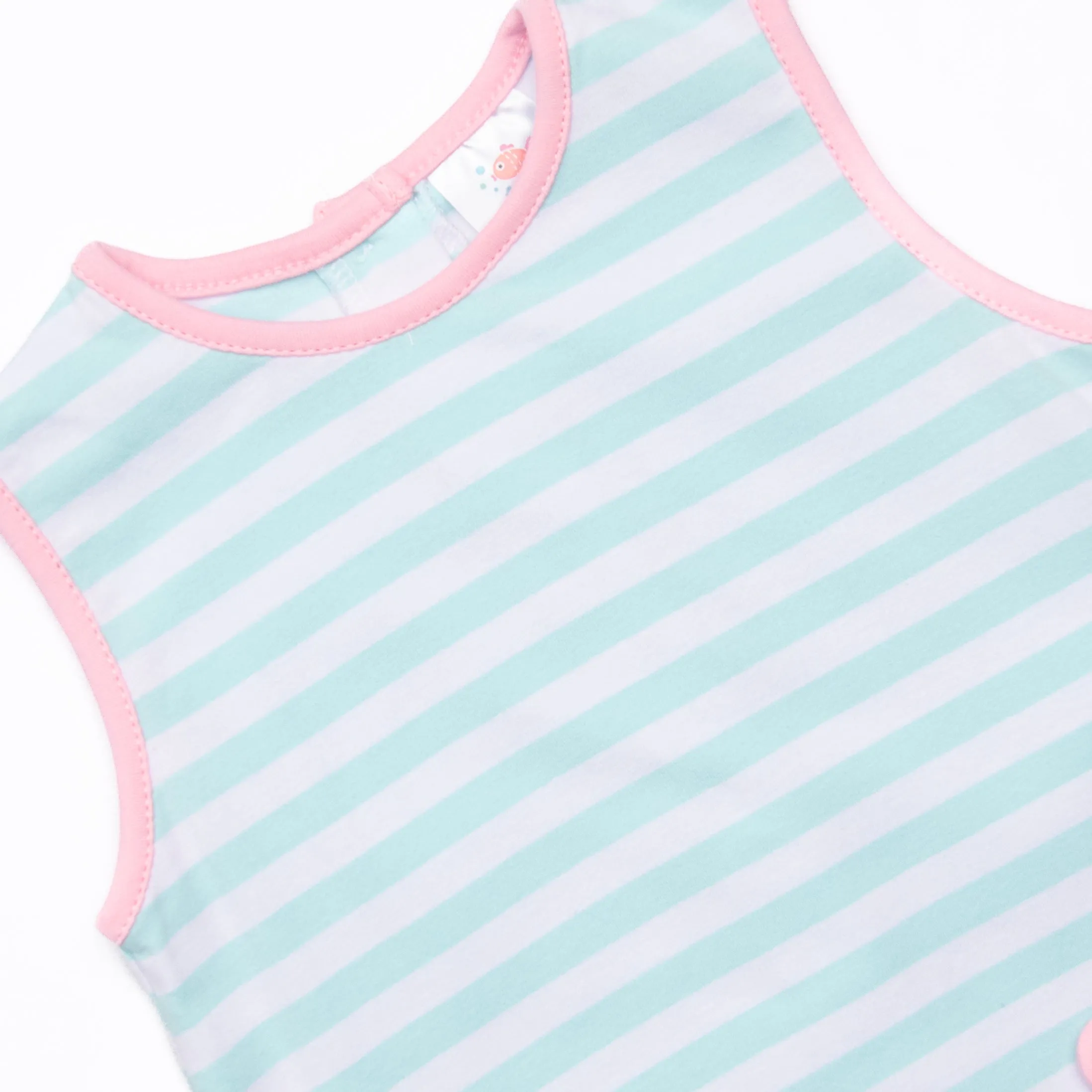 Mint to Be A Wildflower Applique Diaper Set, Mint Stripe