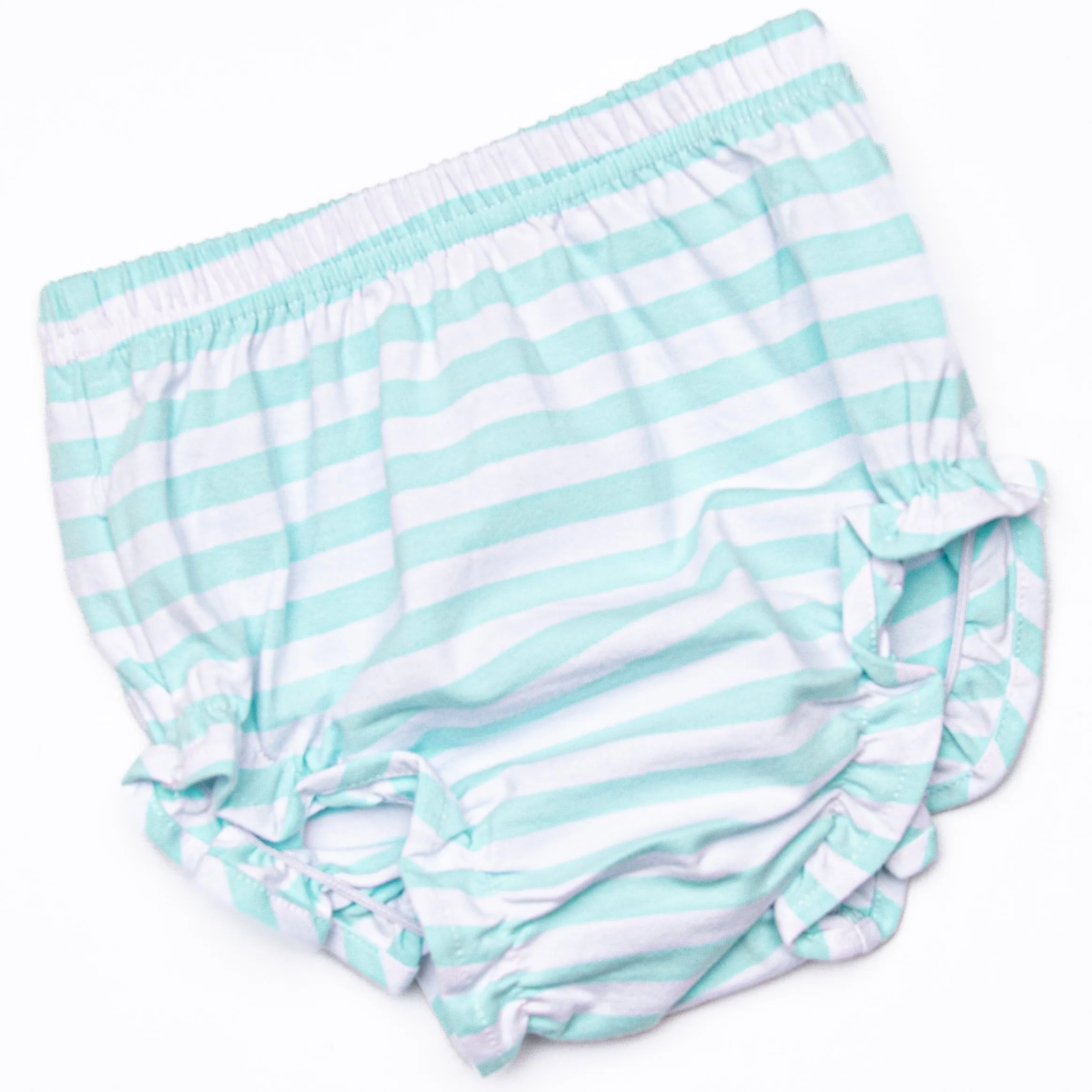 Mint to Be A Wildflower Applique Diaper Set, Mint Stripe