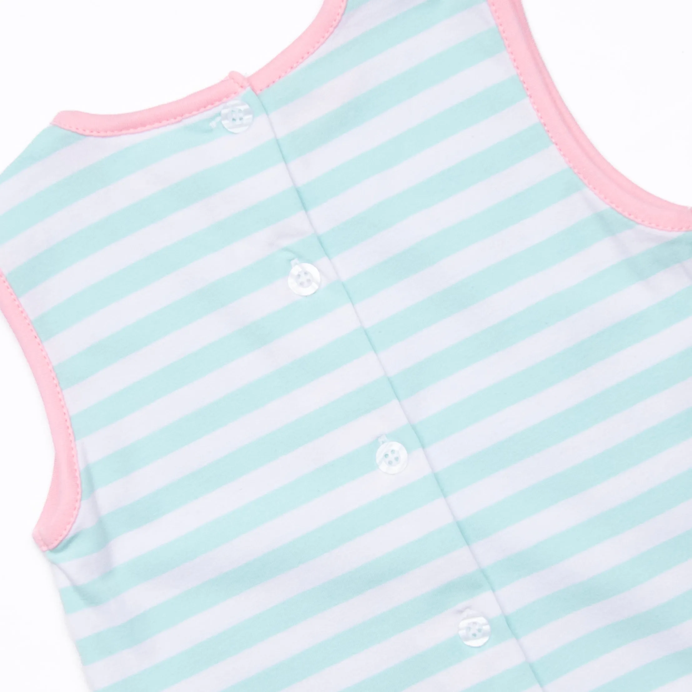 Mint to Be A Wildflower Applique Diaper Set, Mint Stripe