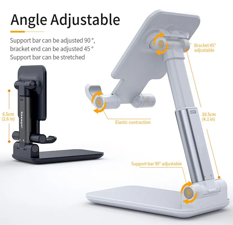 Mobile Phone Stand Folding Bracket for Mobile Phone Tablet PC Silver