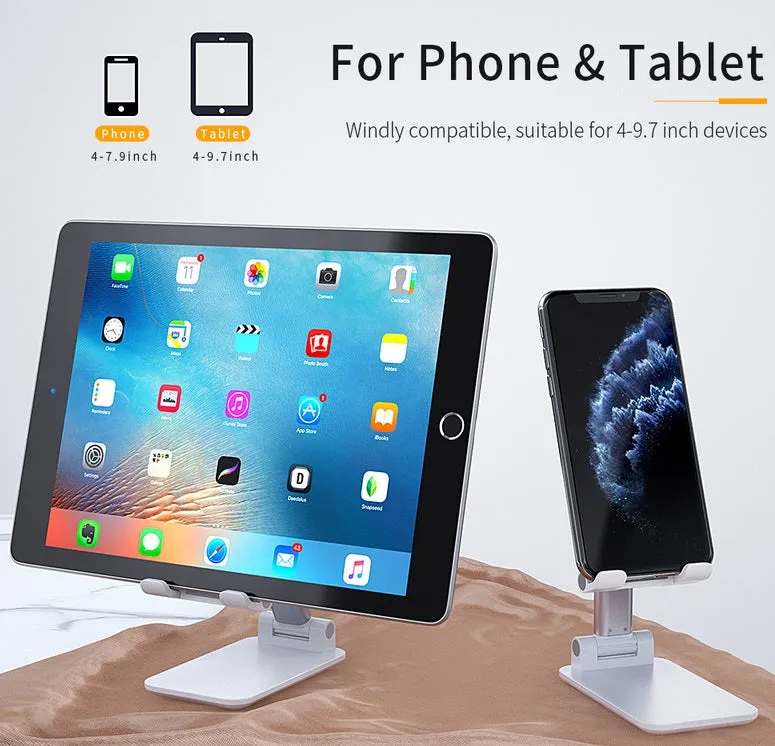 Mobile Phone Stand Folding Bracket for Mobile Phone Tablet PC Silver