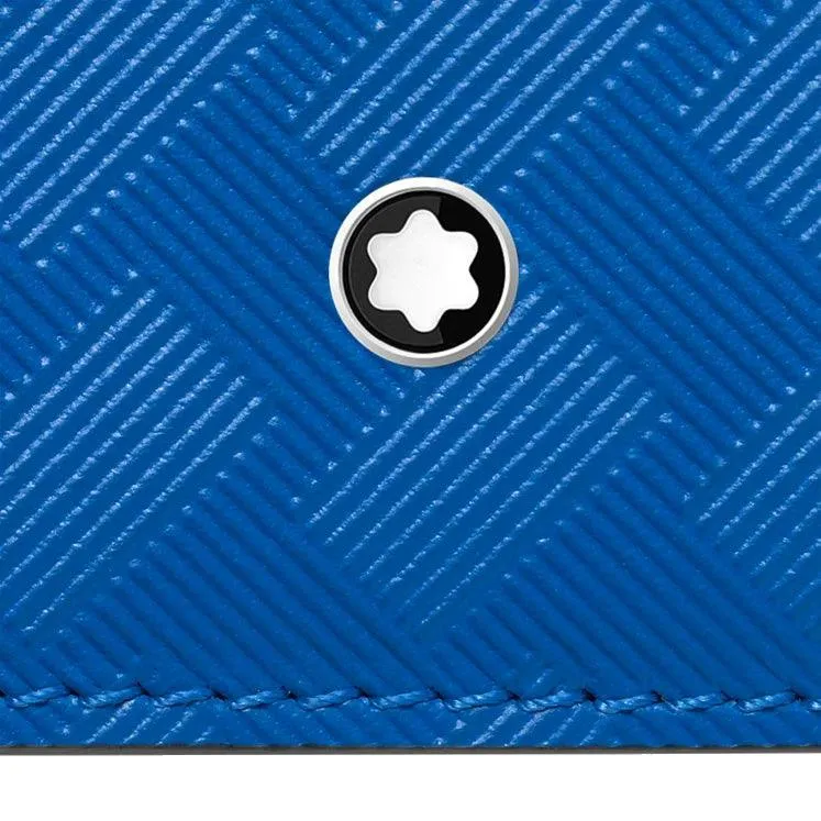 MONTBLANC CARD BOATS with 8 pocket compartments with Extreme 3.0 Atlantic Blue 130240 hinge