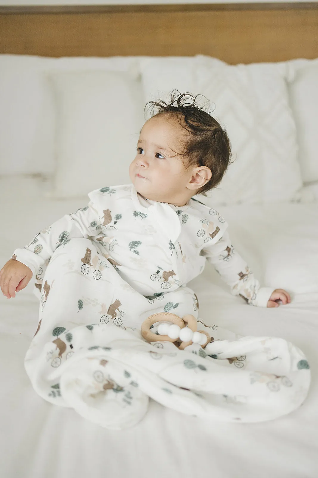 Muslin Lightweight Sleep Bag 0.5 TOG - Bears on Bikes