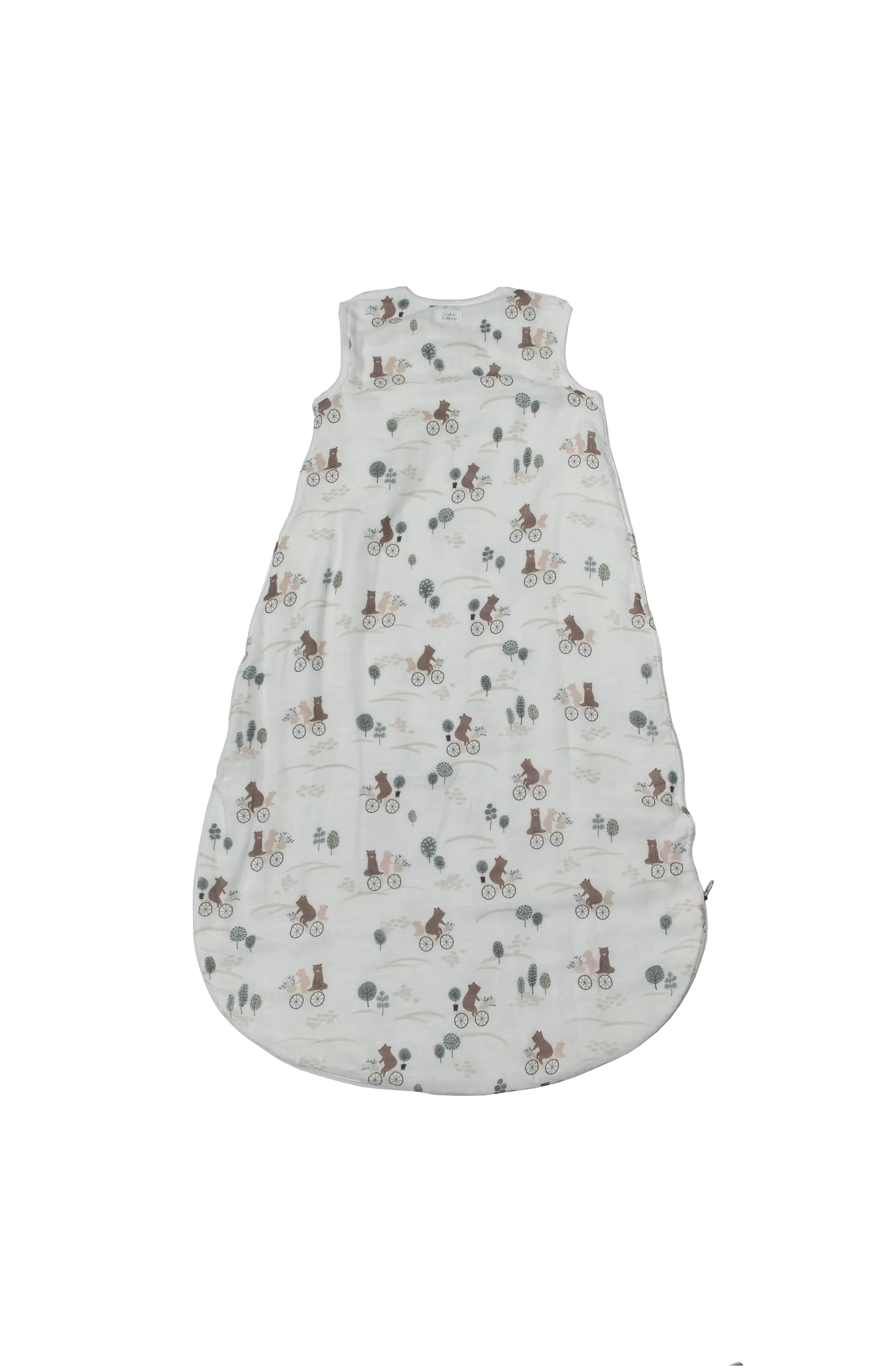 Muslin Lightweight Sleep Bag 0.5 TOG - Bears on Bikes