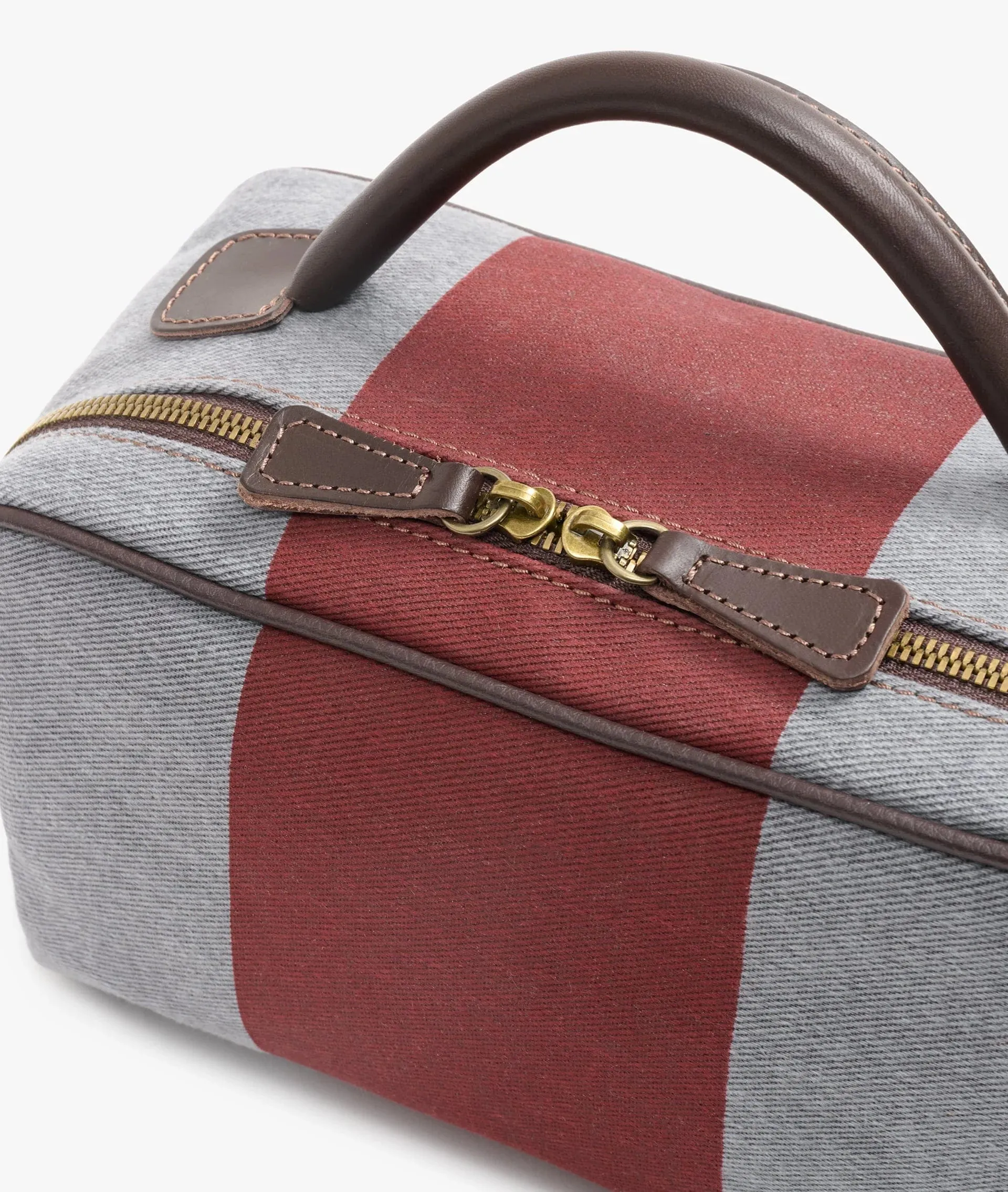 My Style Bags Berkeley Toiletry Travel Bag Gray/Red Stripes For Men