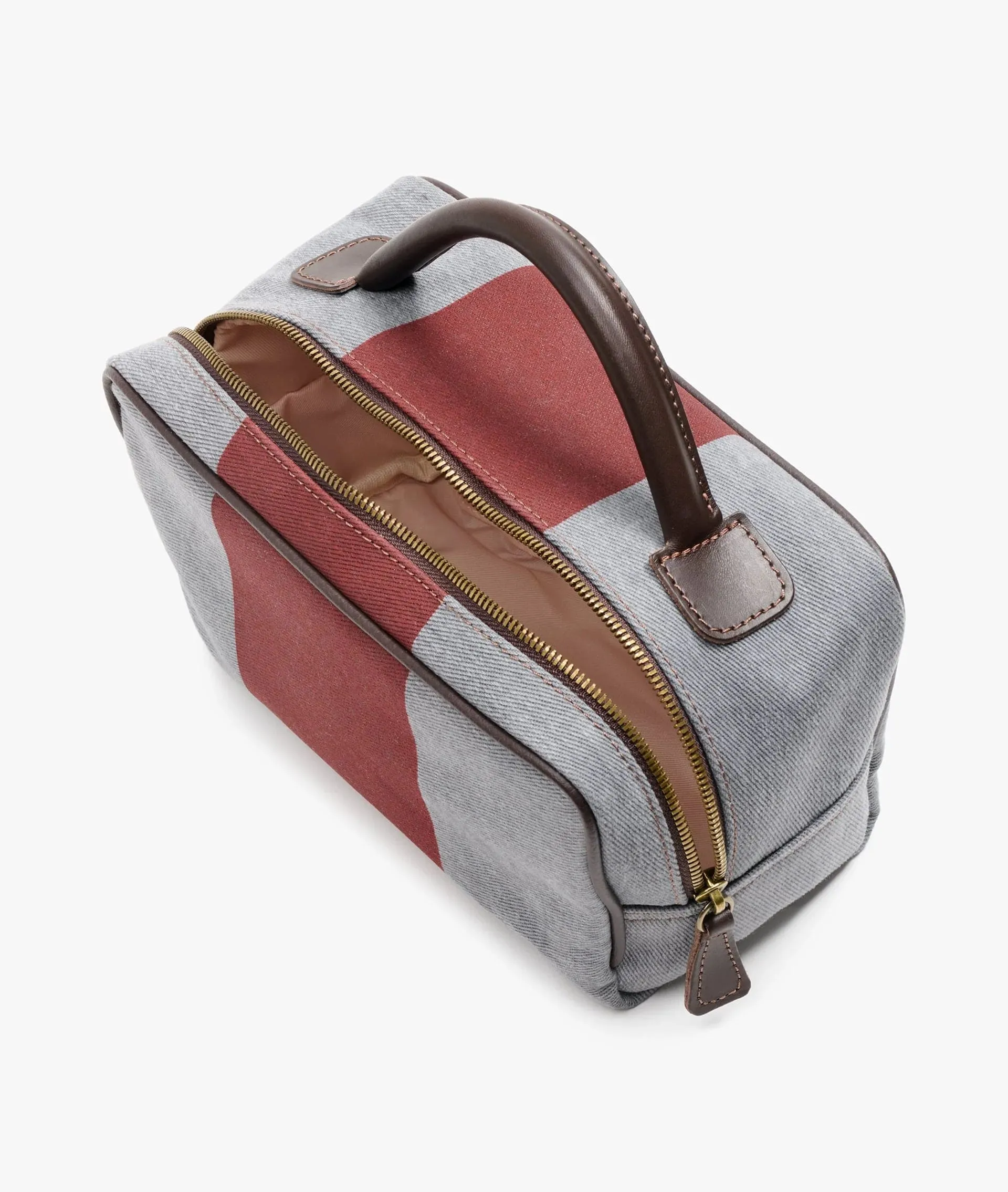 My Style Bags Berkeley Toiletry Travel Bag Gray/Red Stripes For Men