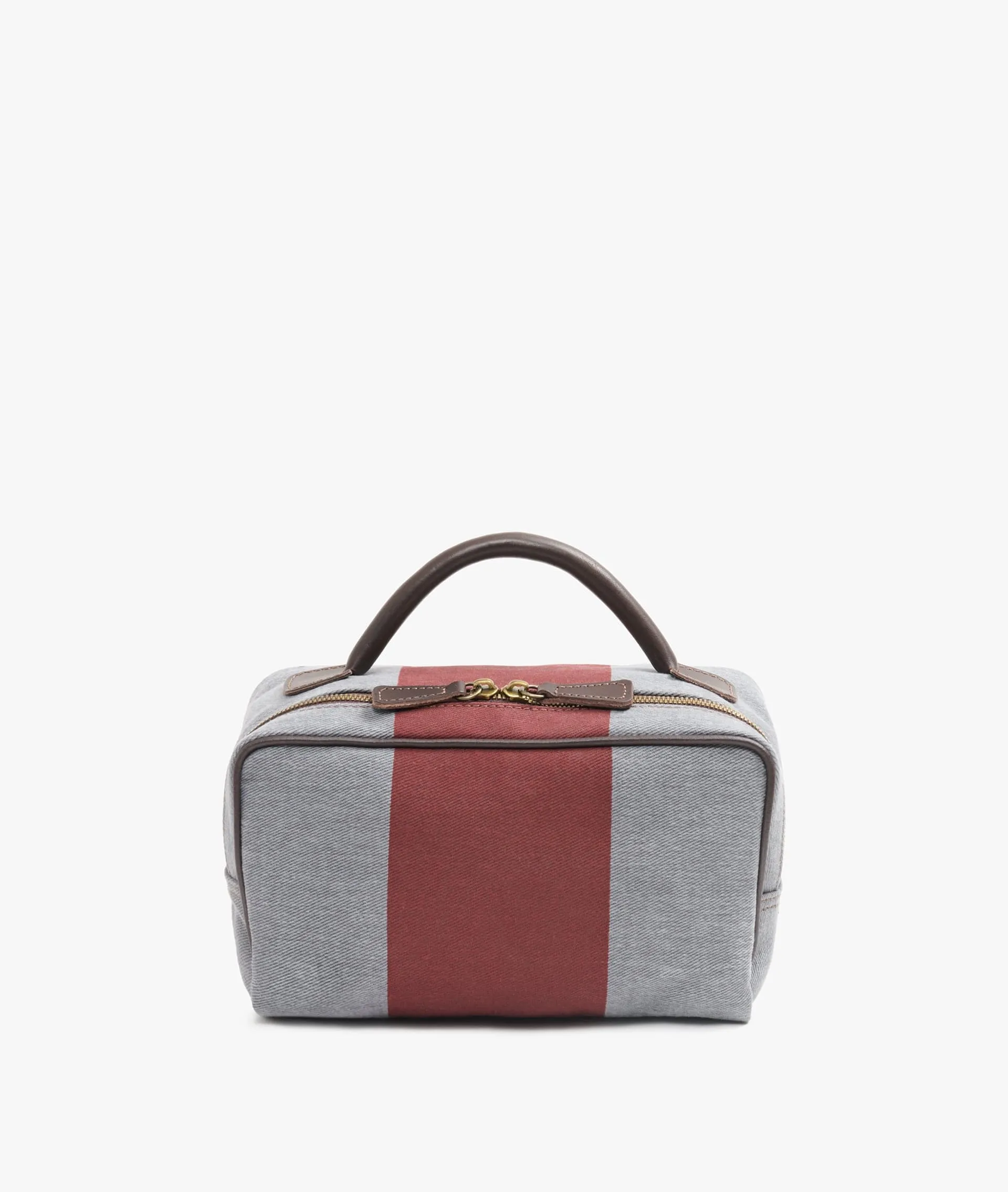 My Style Bags Berkeley Toiletry Travel Bag Gray/Red Stripes For Men