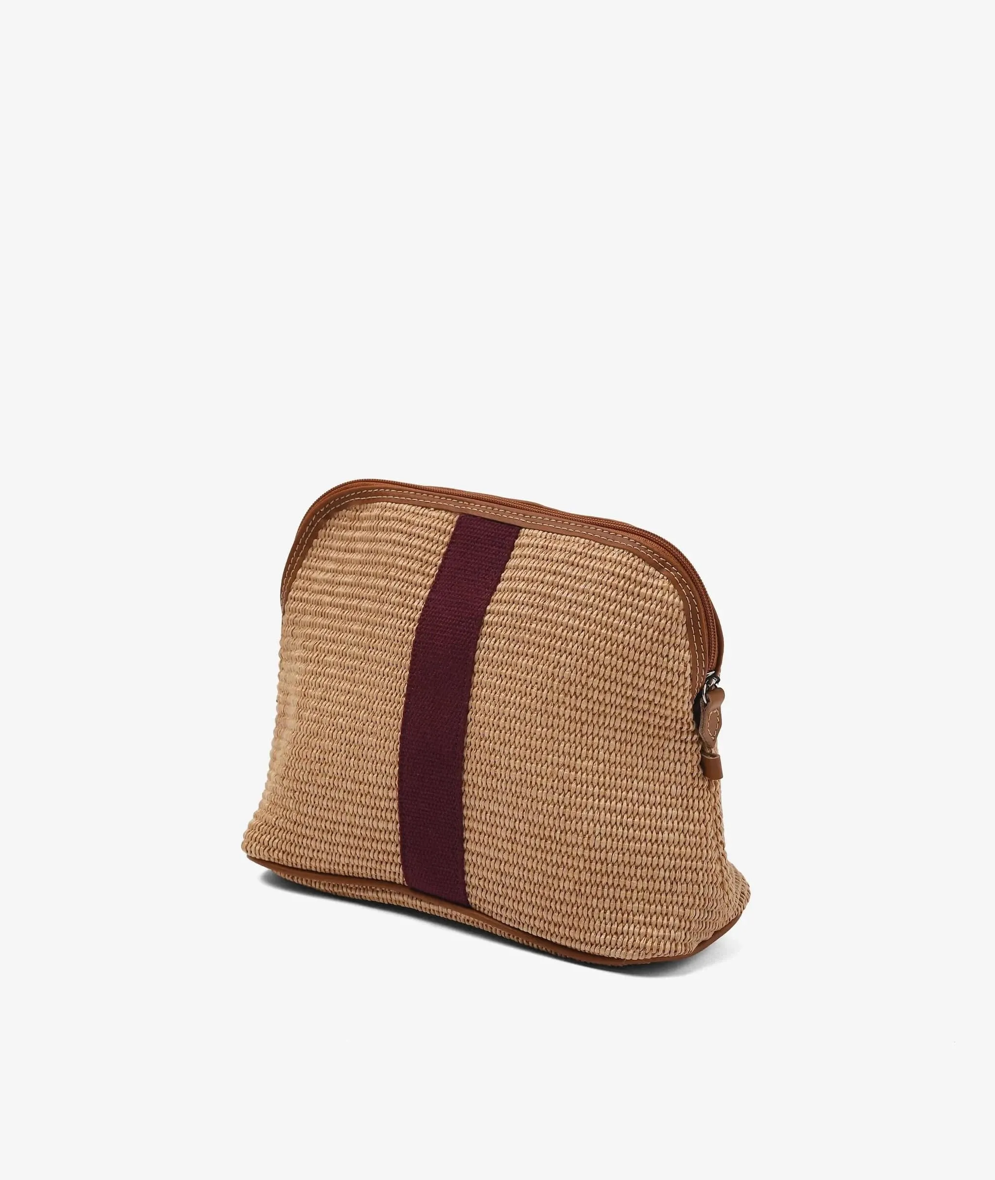 My Style Bags Straw Cosmetic Bag - Large Bordeaux