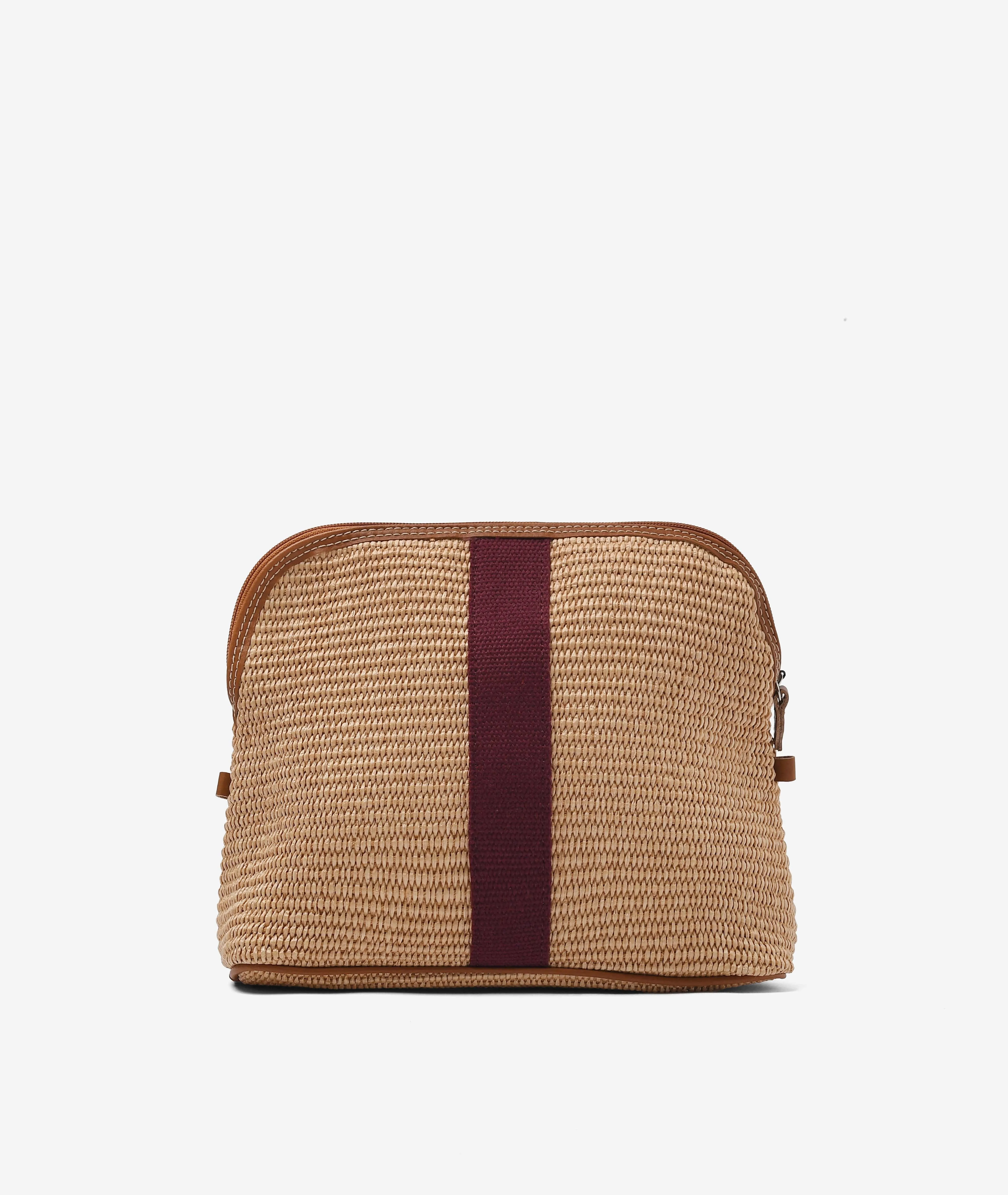 My Style Bags Straw Cosmetic Bag - Large Bordeaux