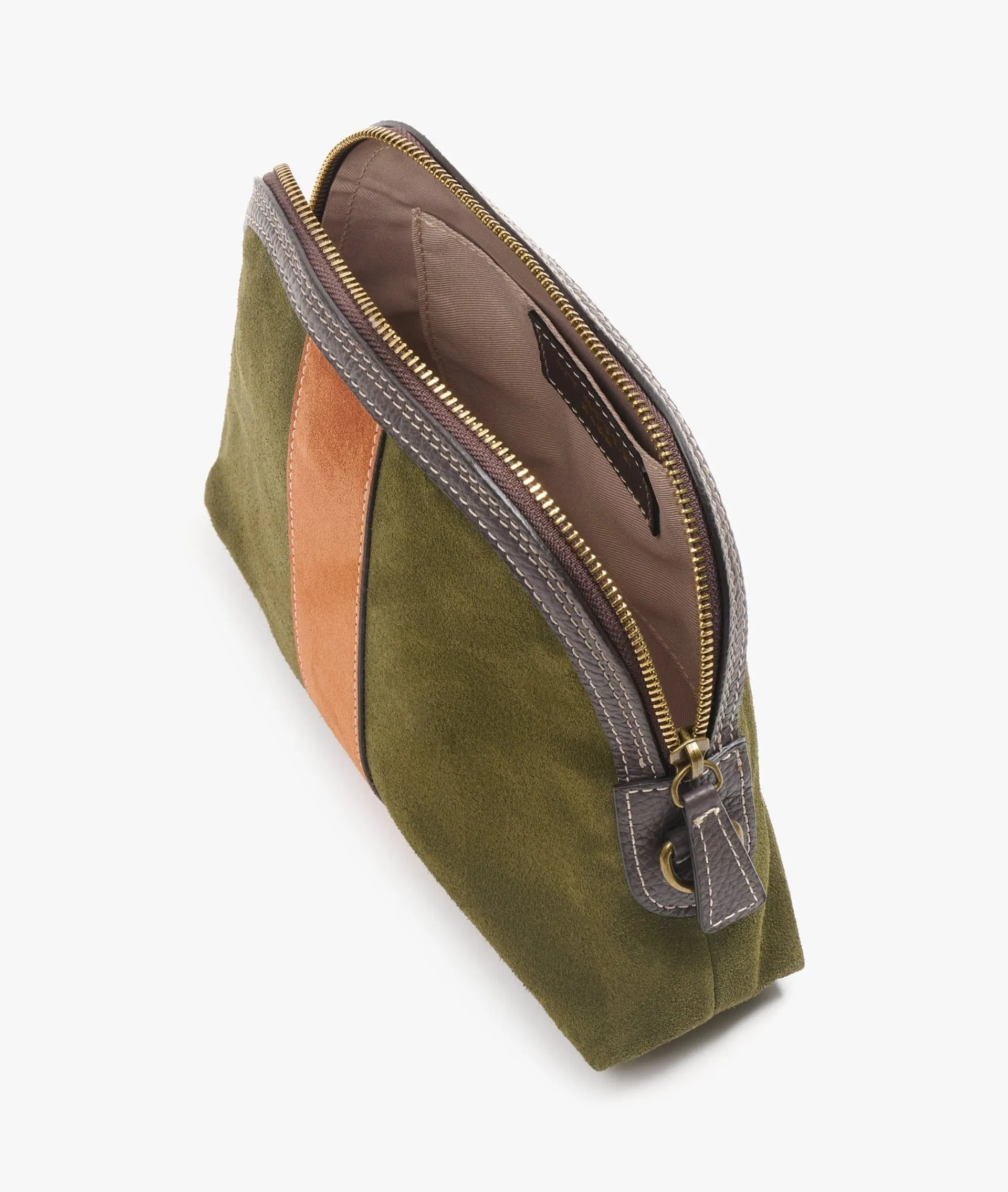 My Style Bags Twin Deluxe Suede Makeup Bag in Green for Women