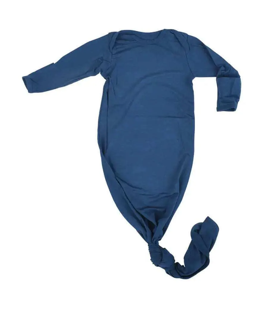 Navy Knotted Newborn Gown
