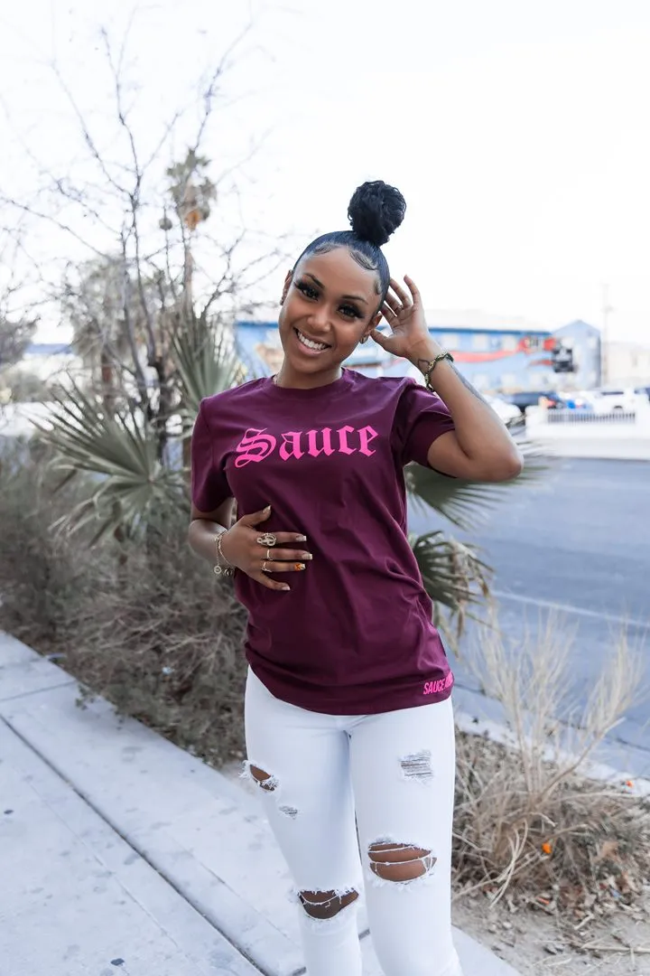 Neon Pink Reflective Sauce (OE) | Maroon Tee