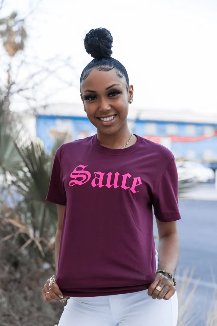 Neon Pink Reflective Sauce (OE) | Maroon Tee