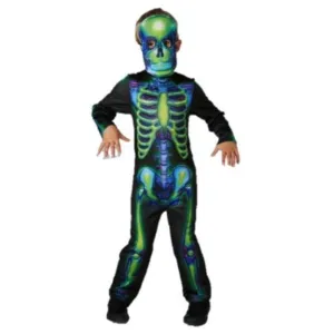 Neon Skeleton Costume Size M